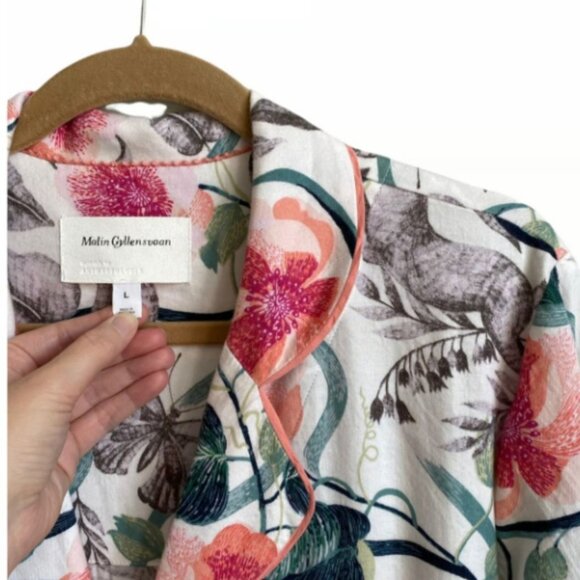 Malin Gyllensvaan Anthropologie Magnolia Flannel 2 Piece Sleep Pants Pajama Set - Picture 7 of 11